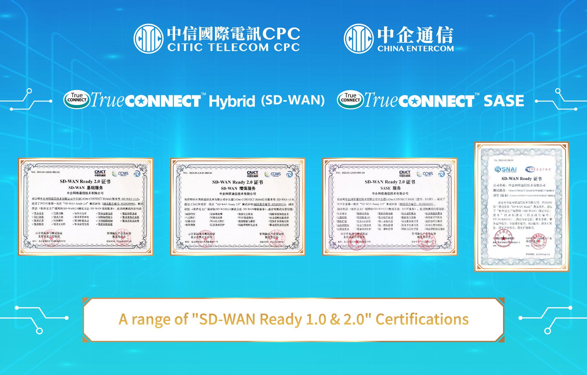 CITIC Telecom CPC Leads the Industry with “SD-WAN Ready 1.0 & 2.0” Certifications in a row