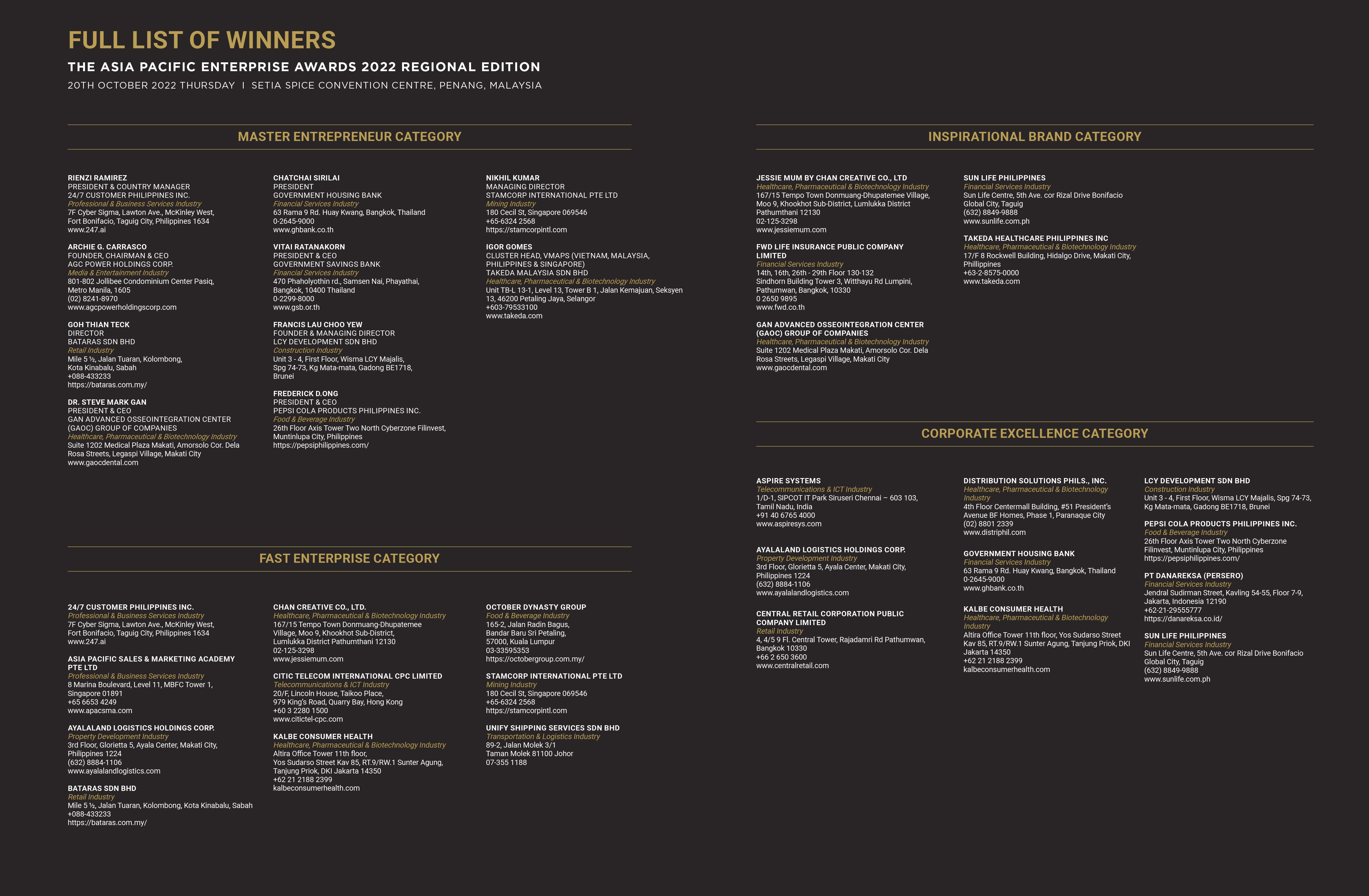 CITIC Telecom CPC Honoured at the Asia Pacific Enterprise Awards 2022 Regional Edition