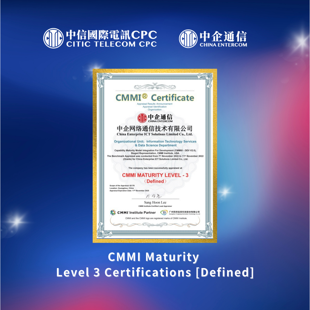 CMMI Maturity Level 3 Certifications [Defined]