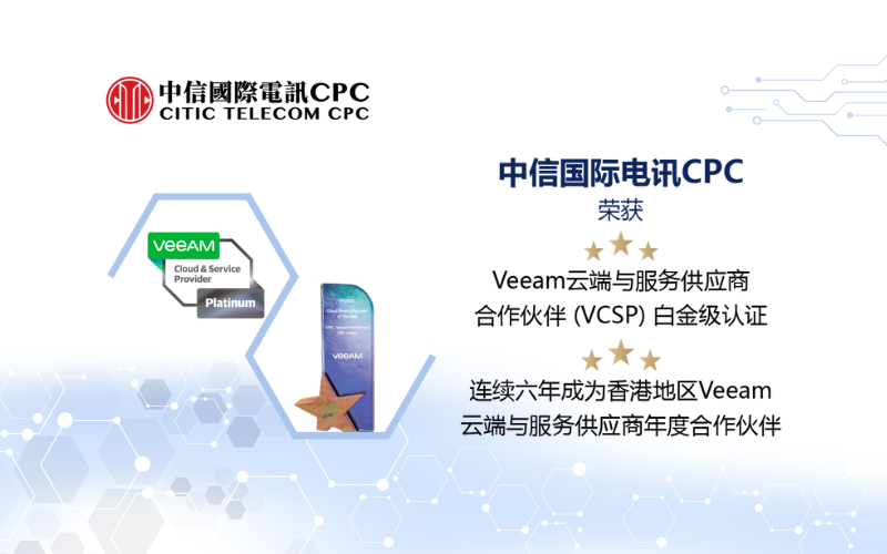 中信国际电讯CPC与Veeam深化合作 提供简易、安全、可靠的备份和灾难恢复，增强全球企业的业务可持续性